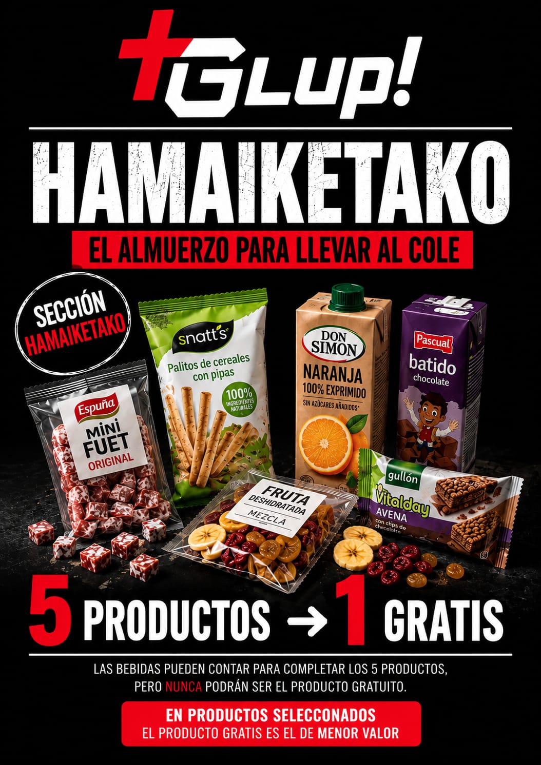 Promoción Hamaiketako de +Glup!: almuerzo para llevar al cole