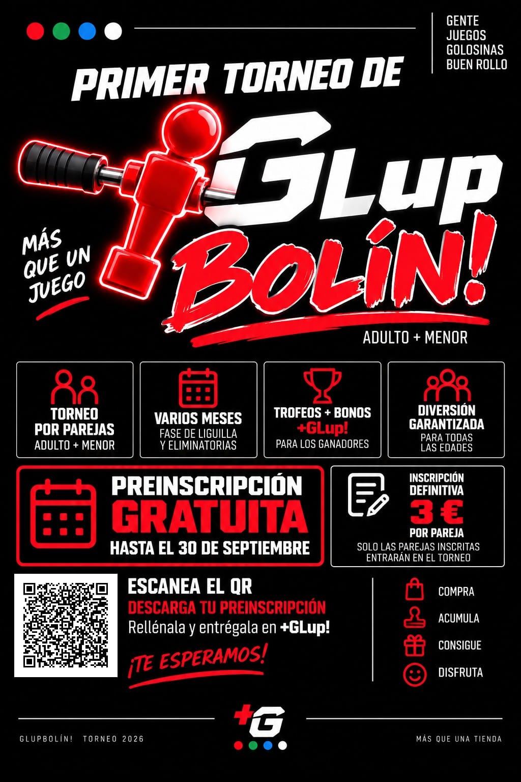 Primer Torneo Glup Bolín de futbolín por parejas en +Glup!
